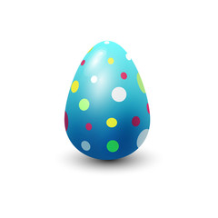 Easter egg painted with spring pattern vector illustration.