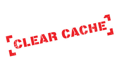 Clear Cache rubber stamp. Grunge design with dust scratches. Effects can be easily removed for a clean, crisp look. Color is easily changed.