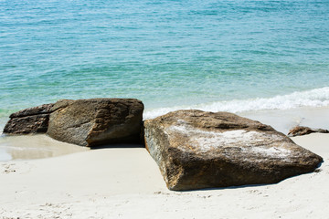 Sea, Rocks, Sand  beach, Ko samet, Thailand