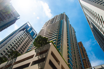 Skyscrapers with blue sky