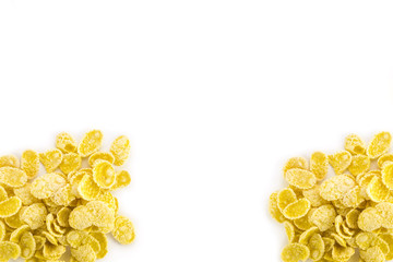 Corn flakes isolated on white background