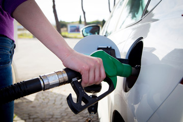 Woman in the gas station