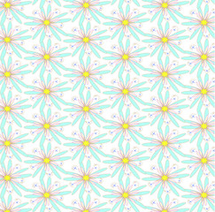Illustration of abstract seamless pattern of flowers