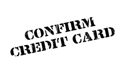 Confirm Credit Card rubber stamp. Grunge design with dust scratches. Effects can be easily removed for a clean, crisp look. Color is easily changed.