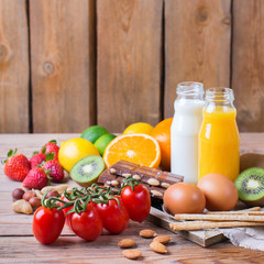 Selection of allergy food, healthy life concept