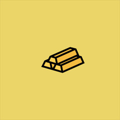 gold ingots icon flat design