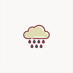 raain icon flat design