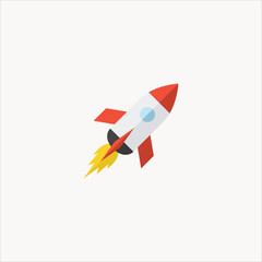 rocket icon flat design