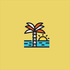 island icon flat design