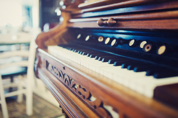 Old organ piano musical instrument