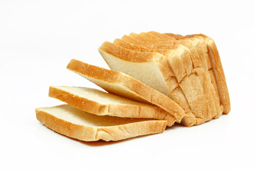 slice brown bread and white bread isolated on background