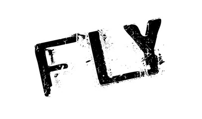 Fly rubber stamp. Grunge design with dust scratches. Effects can be easily removed for a clean, crisp look. Color is easily changed.