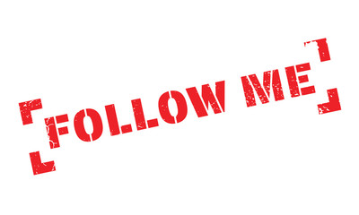 Follow Me rubber stamp. Grunge design with dust scratches. Effects can be easily removed for a clean, crisp look. Color is easily changed.
