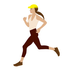 Fototapeta na wymiar sporty woman running isolated on white background vector illustration art creative design element