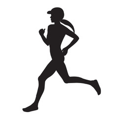Fototapeta na wymiar sketch sporty woman running isolated on white background vector illustration art creative design element