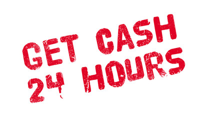 Get Cash 24 Hours rubber stamp. Grunge design with dust scratches. Effects can be easily removed for a clean, crisp look. Color is easily changed.