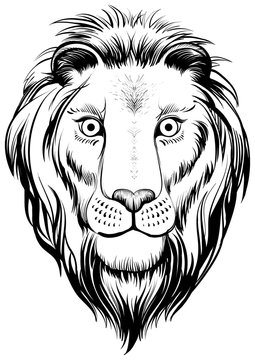 Lions head, vector illustration.