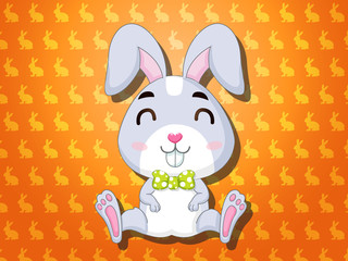 Fototapeta na wymiar Happy Easter bunny,rabbit isolated on orange background