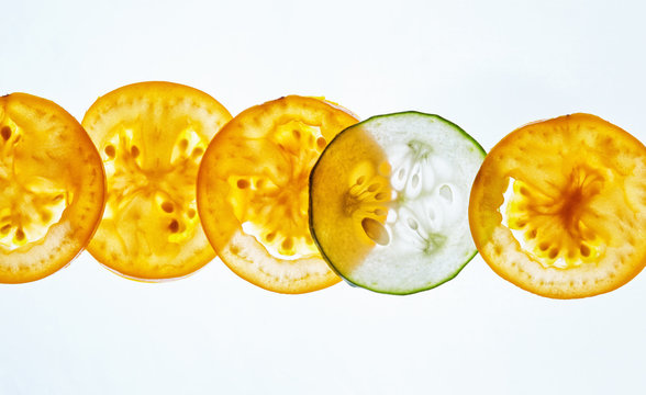 Sliced vegetables background