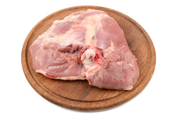 turkey meat on a white background