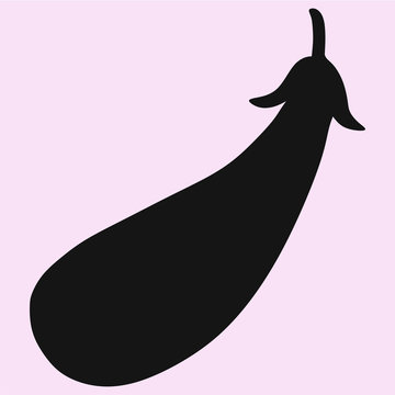 eggplant vector silhouette isolated 