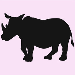 Rhinoceros, silhouette vector isolated