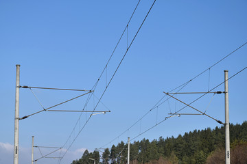 Two traction power line rail corridor