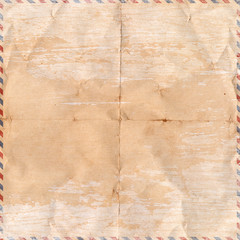 Square retro crumpled letter post empty page with grunge effect  with space for your design