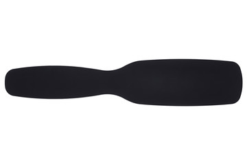 Black hair brush isolated closeup 
