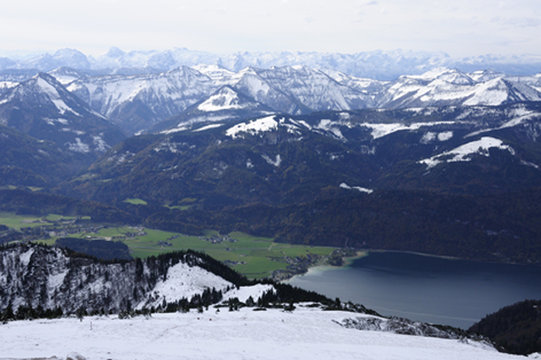 Mountains and Wolfgang Lake