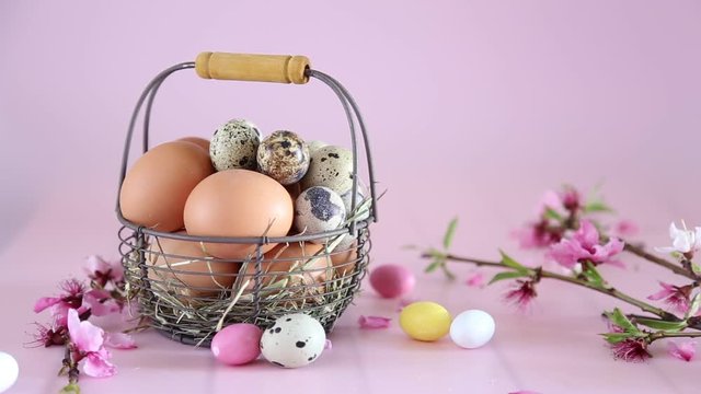 Easter Eggs on spring table