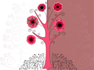 Abstract flowering tree