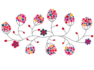 pattern of flowers and berries