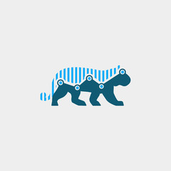 tiger finance logo. animal logo with statistic concept