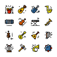 Line Musical instruments icons vector illustration © meowu