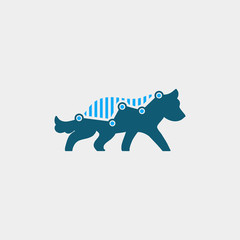 fox finance logo. animal logo with statistic concept