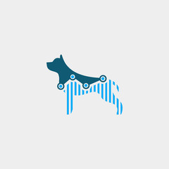 dog finance logo. animal logo with statistic concept