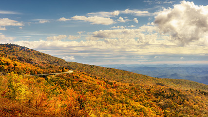 Autumn on the  Blue Ridge Parkway taken from Grandfather Mountain 