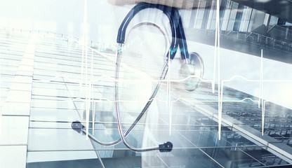 Obraz premium Modern medicine cardiology concept . Mixed media