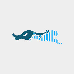 cheetah finance logo. animal logo with statistic concept © contr4