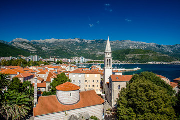 view of the ancient church in Budva 