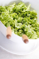 Close up of lettuce in bowl