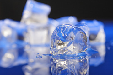 Close up of ice cubes