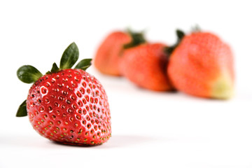 Studio shot of strawberries on white background