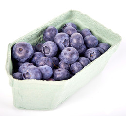 Blueberries in box - white backhround