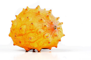 Studio shot of kiwano on white background