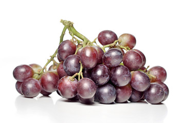 Bunch of grapes on white background