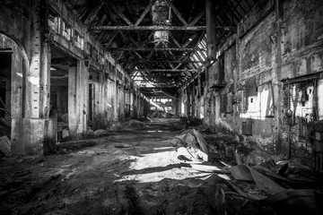 empty industrial hall