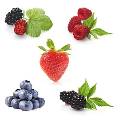 Fototapeta na wymiar Berries on white background - close-up