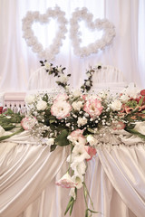Wedding decoration with fresh flowers
